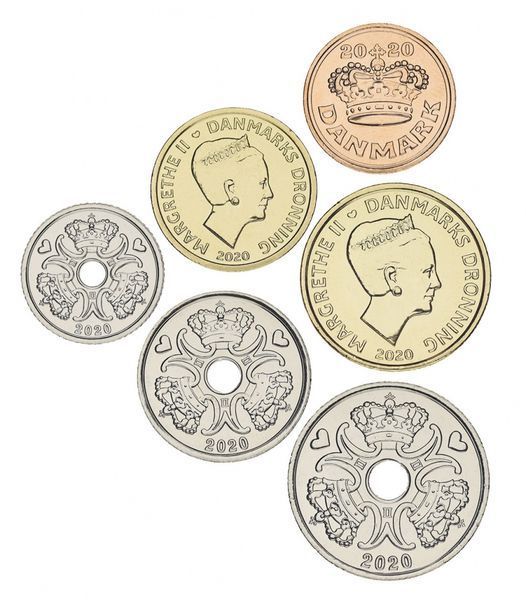 Coins set Denmark set of 6 coins 2020 UNC 50 ore, 1, 2, 5, 10, 20 kroner