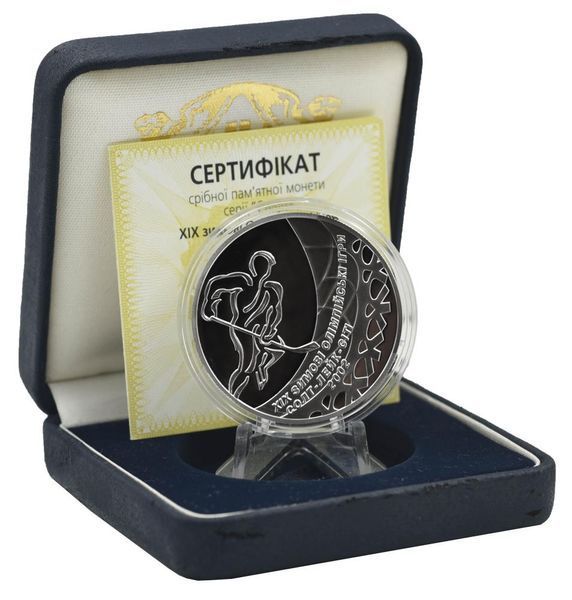 Монета Україна 10 гривень 2001 Срібло Proof Хокей - XIX Зимові олімпійські ігри в Солт-Лейк-Сіті 2002 М14461 фото