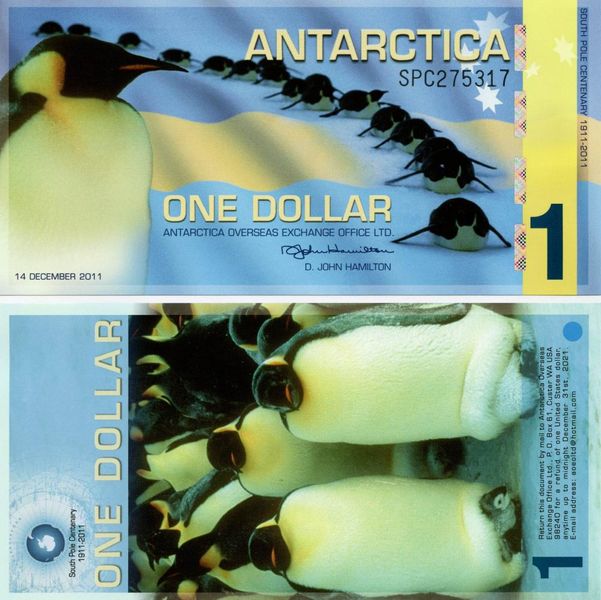 Antarctica 1 dollar 2011 Penguins UNC