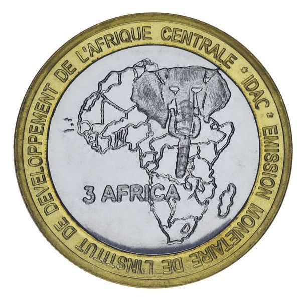 Монета Габон 4500 франків 2005 Біметал AU-UNC М02038 фото