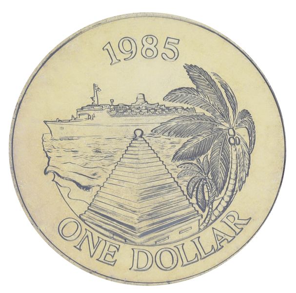 Bermuda 1 Dollar 1985 UNC Ship - Cruise Tourism in Souvenir Packaging