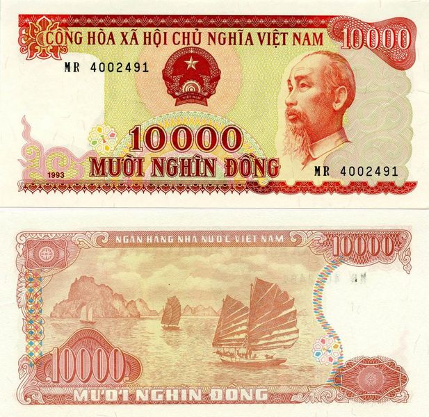 Вьетнам 10000 донг 1993 UNC (P115) Б07599 фото