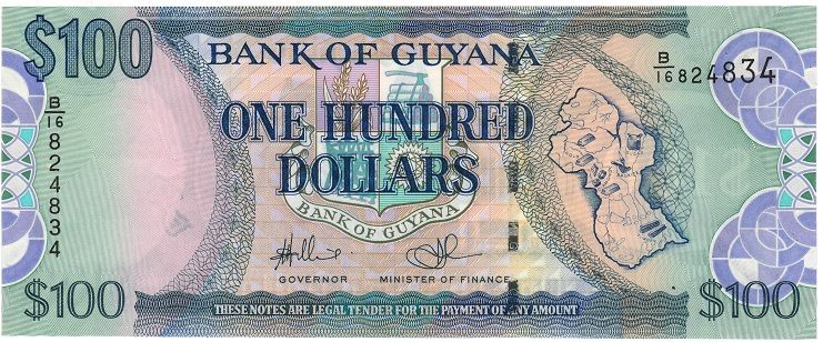 Guyana 100 dollars 1989 Lawrence Williams UNC (P28)