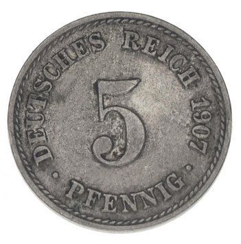 Німеччина 5 пфенігів 1907 F-VF З обігу М14830 фото
