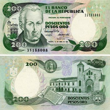 Колумбия 200 песо оро 1991 UNC (P429d) Б25410 фото