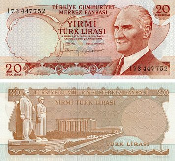 Turkey 20 lira 1974 UNC (P187)