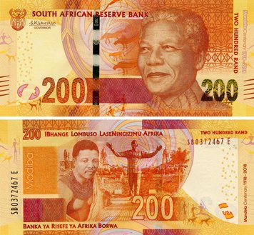 South Africa 200 Rnd 2018 UNC Commemorative Nelson Mandela (P147)