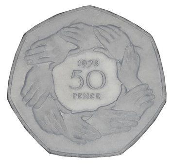 Монета Великобританія 50 пенсів 1973 F-VF Вступ до Європейського Економічного Співтовариства М20941 фото