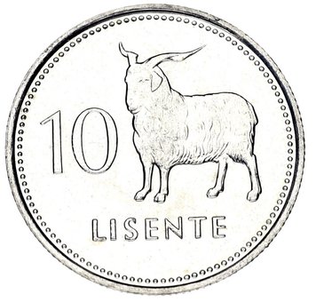 Lesotho 10 Lisente 1983 AU-UNC Goat