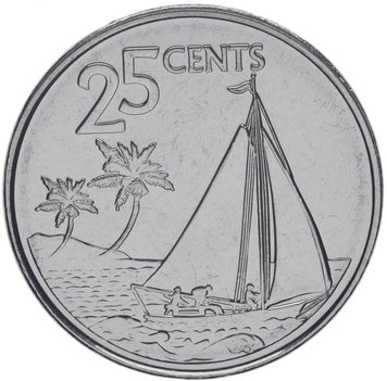 Bahamas 25 cents 2015 UNC (KM # 220)