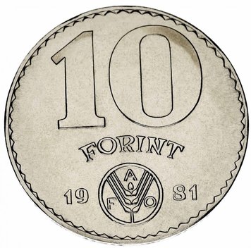 Hungary 10 forints 1981 AU-UNC FAO FAO (KM # 620)