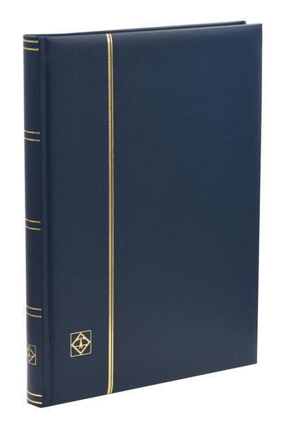 Альбом для марок (кляссер) на 32 страницы (16 черных листов) PREMIUM Кожа синий Leuchtturm А19624 фото