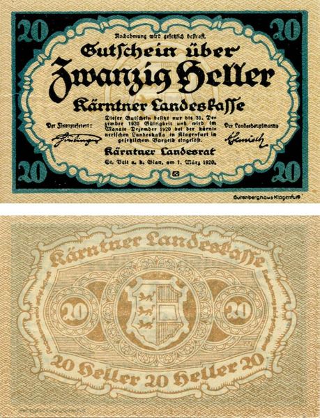 Austria 20 hellers 1920 UNC (PS107)