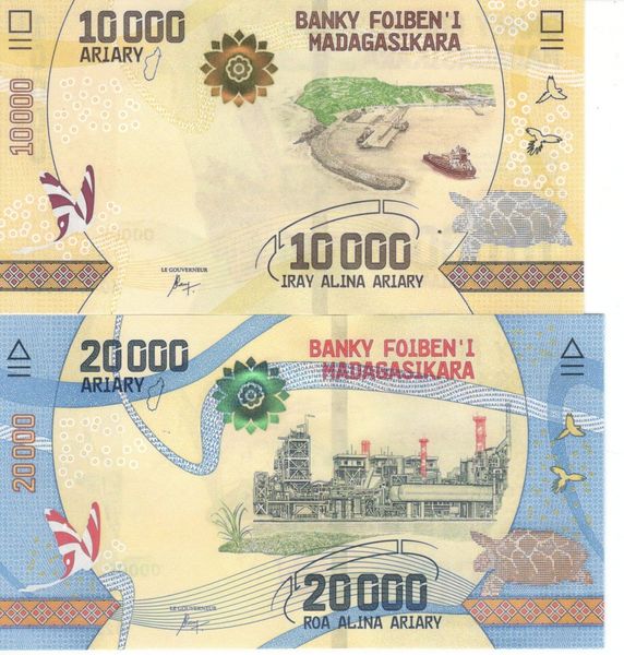 Madagascar set of 8 banknotes 2017 UNC 100, 200, 500, 1000, 2000, 5000, 10000, 20,000 ariary