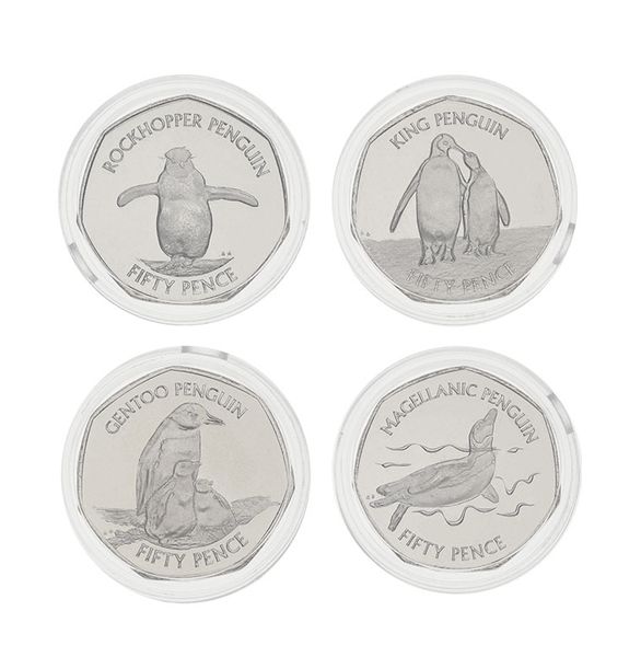 Falkland Islands Set of 4 Coins 50p each 2020 UNC Penguins