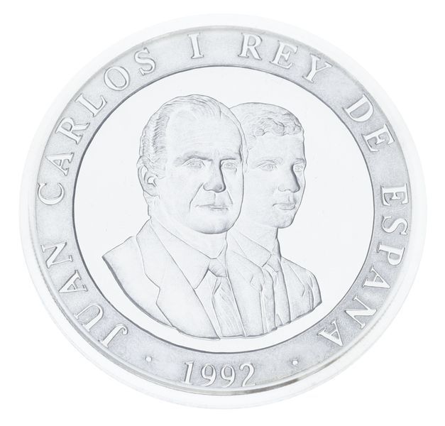 Монета Іспанія 2000 песет 1992 Срібло Proof XXV літні Олімпійські ігри в Барселоні 1992 року - Перегони колісниць М23317 фото