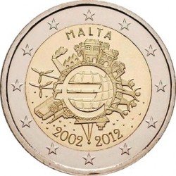 Malta 2 euro 2012 "10 years of the euro" UNC (KM # 139)