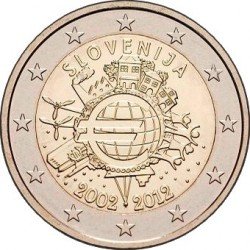 Slovenia 2 euro 2012 "10 years of the euro" UNC (KM # 107)