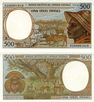 Central Africa 500 francs 2002 E Cameroon UNC Roe deer Bulls (P201Eh)