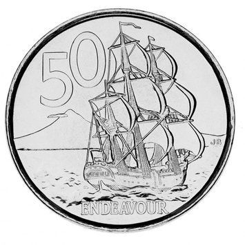 Нова Зеландія 50 центів 2006 UNC Вітрильник Індевор М14218 фото