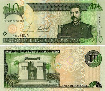 Банкнота Доминикана 10 песо 2002 UNC (P168b) Б24018 фото