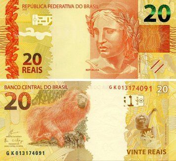 Банкнота Бразилія 20 реалів 2010 (2018) UNC Мавпа - Золота левова іграшка (P255d) Б18107 фото