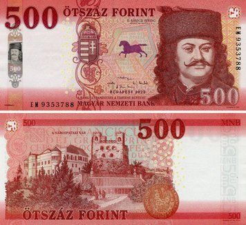 Banknote Hungary 500 Forints 2022 UNC (PW202)