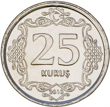 Turkey 25 kurus 2015 UNC (KM # 1242)