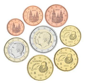 Набір монет Іспанія набір з 8 монет євро 2015 UNC 1, 2, 5, 10, 20, 50 євроцентів, 1, 2 євро М24335 фото