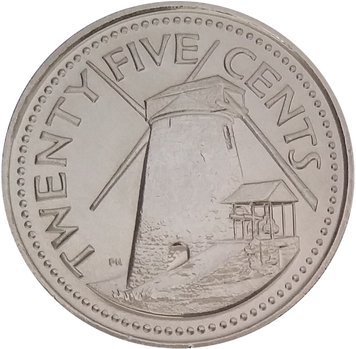 Barbados 25 cents 2011 UNC (KM # 13a)