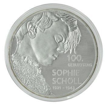 Монета Німеччина 20 євро 2021 Срібло AU-UNC D 100 років від дня народження Софі Шолль М21958 фото