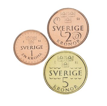 Sweden set of 3 coins 2016 UNC 1, 2, 5 kroner