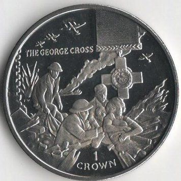 Монета Остров Мэн 1 крона 2004 &laquo;Награда Георгиевский крест&raquo; UNC (KM#1228) М08222 фото
