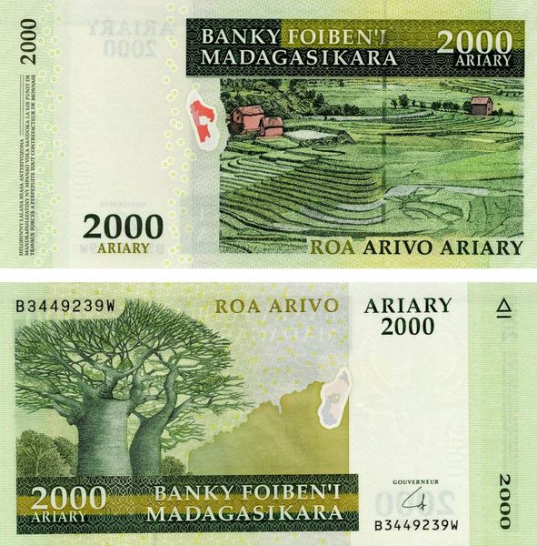 Madagascar 2000 Ariary 2009 UNC (P90)