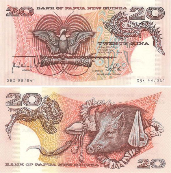 Папуа-Новая Гвинея 20 кина 1989-2001 UNC (P10с) Б09109 фото