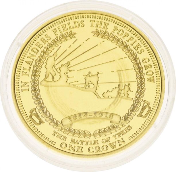 Tristan da Cunha 1 crown 2014 UNC World War I 2014-2018 - Second Battle of Ypres Gilding