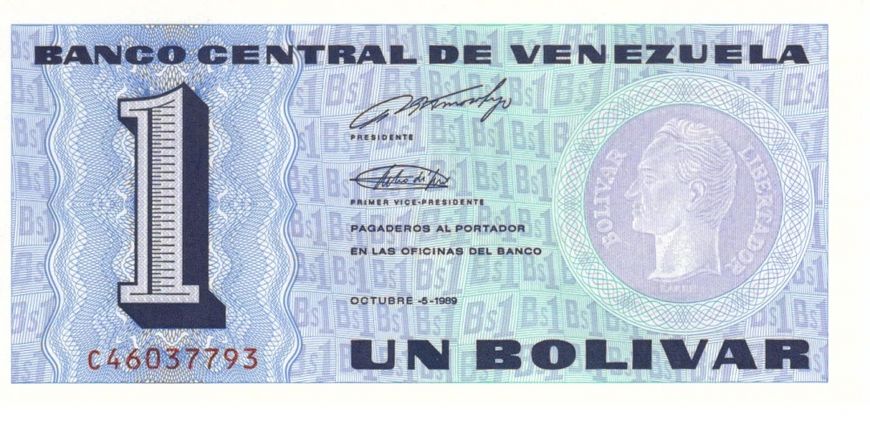 Venezuela 1 bolivar 1989 UNC (P68)