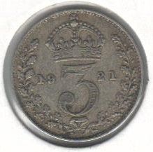 Великобританія 3 пенси 1921 VF (KM#813a) М07276 фото