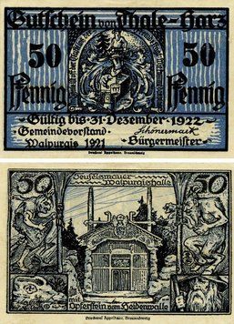 Banknote Germany Notgeld 50 pfennig 1922 F-VF Thale