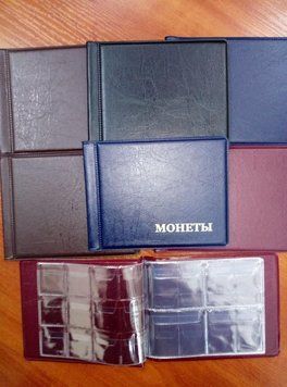 Альбом для 64 монет (48 монет до 17 мм. Та 16 монет до 35 мм.) Міні Коричневий А07760 фото