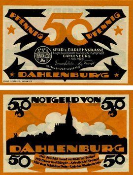 Banknote Germany Notgeld 50 pfennig 1920 F-VF Dahlenburg