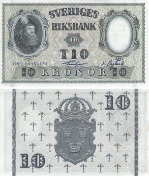 Sweden 10 kronor 1959 UNC (P43g)
