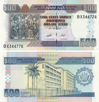Банкнота Бурунді 500 франків 2013 UNC (P45c) Б19185 фото