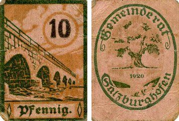 Banknote Germany Notgeld 10 pfennig 1920 F-VF Gaisburg