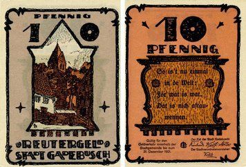 Banknote Germany Notgeld 10 pfennig 1921 F-VF Gadebusch