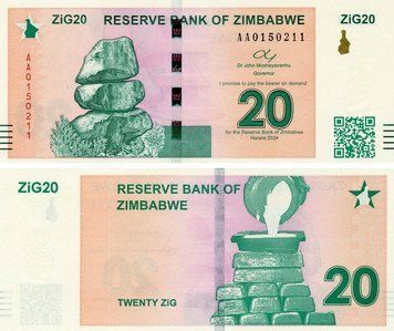Монета Зімбабве 20 зиг 2024 UNC Zimbabwe Gold (Pnew) Б19942 фото