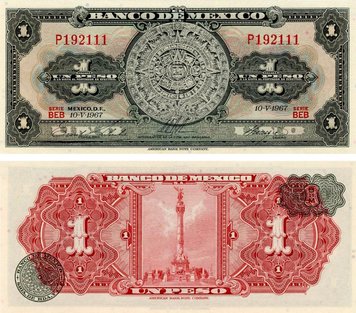 Mexico 1 peso 1967 UNC (P59)