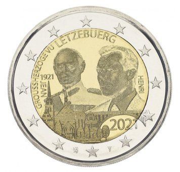 Coin Luxembourg 2 euro 2021 UNC bimetal 100th anniversary of the birth of Grand Duke Jean Photo