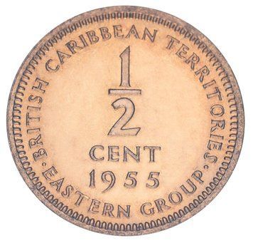 Монета Британські Карибські території 1/2 цента 1955 F-VF М19344 фото