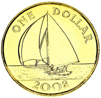 Bermuda 1 dollar 2008 UNC Sailboat